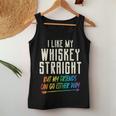 Like My Whiskeytraight Friends Lgbtq Gay Pride Proud Ally レディースタンクトップ 面白い贈り物