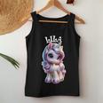 Lila かわいいユニコーンデザイン 女の子用 名前 Lila レディースタンクトップ 面白い贈り物
