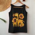 Mom Daughter Giraffe Sunflower Safari Lover Mother's Day Women Tank Top Personalized Gifts