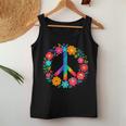 Peace Love Flower Power レトロ ヒッピー コスチューム タイダイ 60年代 70年代 レディースタンクトップ 面白い贈り物