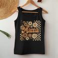Retro Checkered Mama Pumpkin Flower Fall Autumn Halloween Women Tank Top Personalized Gifts