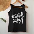 Rockabilly Rebel Pin-Up Girl In Dress Graphic レディースタンクトップ 面白い贈り物