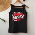 名前入り Missy I Love Missy レディースタンクトップ 面白い贈り物