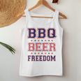 Bbq Beer Freedom レディースタンクトップ 面白い贈り物