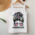 Bingo Life Messy Bun Bingo Lover Grandma Women Tank Top Personalized Gifts