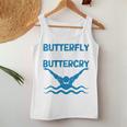 Butterfly Butterwhyバタフライバタフライファニー水泳チーム 長袖tシャツ レディースタンクトップ 面白い贈り物