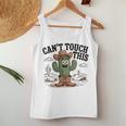 Can't Touch This Cactus Cowboy ウエスタンカートゥーン ユーモア レディースタンクトップ 面白い贈り物