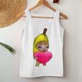 Happy Banana Cat レディースタンクトップ 面白い贈り物