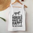Horses Make Me Happy 楽しい馬愛好家 農家乗馬 レディースタンクトップ 面白い贈り物
