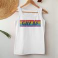 Lgbtq Gay Af Pride Lgbt Ally Rainbow Flag Retrointage レディースタンクトップ 面白い贈り物