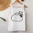 肉まんに抱きつくパンダ かわいい チャイナ 白黒 Panda Meat Bun レディースタンクトップ 面白い贈り物