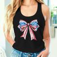 American Flag Bow Tie 4Th Of July Girls Patriotic Cute Bow Women Tank Top Gifts for Her