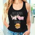 Best Friends Forever Beef Lover Pork Meat Bacon Burger レディースタンクトップ 彼女への贈り物