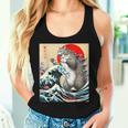Catzilla Cat 日本アート 面白い猫 ギフト 男性 女性 子供 レディースタンクトップ 彼女への贈り物