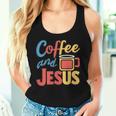 Coffee And Jesus Awesome Christian Caffeine Lover Church レディースタンクトップ 彼女への贈り物
