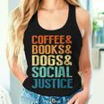 Coffee Books Dogsocial Justice レディースタンクトップ 彼女への贈り物