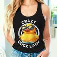 Crazy Duck Lady キュート アヒル ママ アヒルの所有者 面白い I Love Ducks レディースタンクトップ 彼女への贈り物