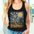 Cute Giraffe Africa Van Gogh Style Starry Night Women Tank Top Gifts for Her