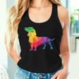 Dachshund Gay Pride Lgbt Lgbtq Rainbow Flag Dog Lovers レディースタンクトップ 彼女への贈り物