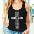 Fathers Day Blessed Dad Cross Jesus Christian Papa Daddy Women Tank Top Gifts for Her
