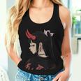 Girl With Red Horns 日本アートスタイル 面白いグラフィックtシャツ レディースタンクトップ 彼女への贈り物