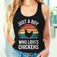 Just A Boy Who Loves Chickens シャツ キッズ 幼児 男の子 チキン レディースタンクトップ 彼女への贈り物