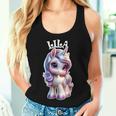 Lila かわいいユニコーンデザイン 女の子用 名前 Lila レディースタンクトップ 彼女への贈り物