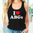 I Love Abgs I Heart Abg おもしろい アジアの赤ちゃん 女の子 恋人 レディースタンクトップ 彼女への贈り物