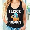 I Love Japan Kawaii Anime Girl Neko Cat Girl Otaku Weeb レディースタンクトップ 彼女への贈り物
