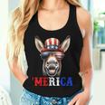 Merica Mule Donkey Patriotic 4Th Of July 面白い キッズ メンズ レディース レディースタンクトップ 彼女への贈り物
