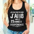 No Tengo 43 Años Tengo 18 Años Con 25 Años De Experiencia Cuello Camiseta sin mangas para mujer Regalos para ella