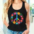 Peace Love Flower Power レトロ ヒッピー コスチューム タイダイ 60年代 70年代 レディースタンクトップ 彼女への贈り物