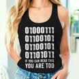 Programador Informático De Código Binario De Informática Cuello Camiseta sin mangas para mujer Regalos para ella