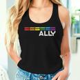Proud Ally Bars Equality Lgbtq Rainbow Flag Gay Pride Ally レディースタンクトップ 彼女への贈り物