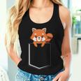 Red Panda In A Bag Cute Love レッドパンダバッグ レディースタンクトップ 彼女への贈り物