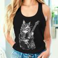 エレキギターを弾くロックキャット デザイン 男性 女性 レディースタンクトップ 彼女への贈り物
