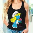 スマーフ スマーフェット キャラクター 花 咲く スマーフィー ファン レディースタンクトップ 彼女への贈り物