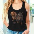 ダックスフントシャツ Weiner Dog Mom Dad Love Doxie Puppy キュート レディースタンクトップ 彼女への贈り物