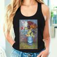 ヴィンセント・ヴァン・ゴッホの花 青い花瓶のヴィンテージ 美術品 レディースタンクトップ 彼女への贈り物