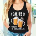 五十歳 五十路 ビール好き 酒好き 父 母 男性 女性 50歳お祝い Cheers To Embracing Life レディースタンクトップ 彼女への贈り物
