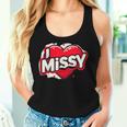 名前入り Missy I Love Missy レディースタンクトップ 彼女への贈り物