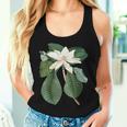 白モクレン花 ボタニカルアート レディースタンクトップ 彼女への贈り物
