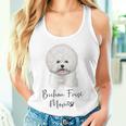 Bichon Frisé Dog Mom ビションフリーゼママかわいい子犬犬の所有者ビションフリーゼ犬 レディースタンクトップ 彼女への贈り物