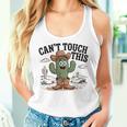 Can't Touch This Cactus Cowboy ウエスタンカートゥーン ユーモア レディースタンクトップ 彼女への贈り物