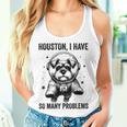 Dog Dad Mompace ヒューストン問題ミニチュアシュナウザー レディースタンクトップ 彼女への贈り物