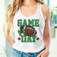Game Day Touchdown Football Mom Girls Go Cheer Green Women Tank Top Gifts for Her