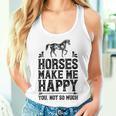 Horses Make Me Happy 楽しい馬愛好家 農家乗馬 レディースタンクトップ 彼女への贈り物
