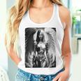 ピンナップガールtシャツ セクシーな天使の悪魔の女の子 B&W バックプリント レディースタンクトップ 彼女への贈り物