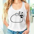 肉まんに抱きつくパンダ かわいい チャイナ 白黒 Panda Meat Bun レディースタンクトップ 彼女への贈り物
