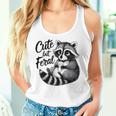 野生の女の子の夏の面白いミームかわいいけど野生のアライグマ休暇 レディースタンクトップ 彼女への贈り物